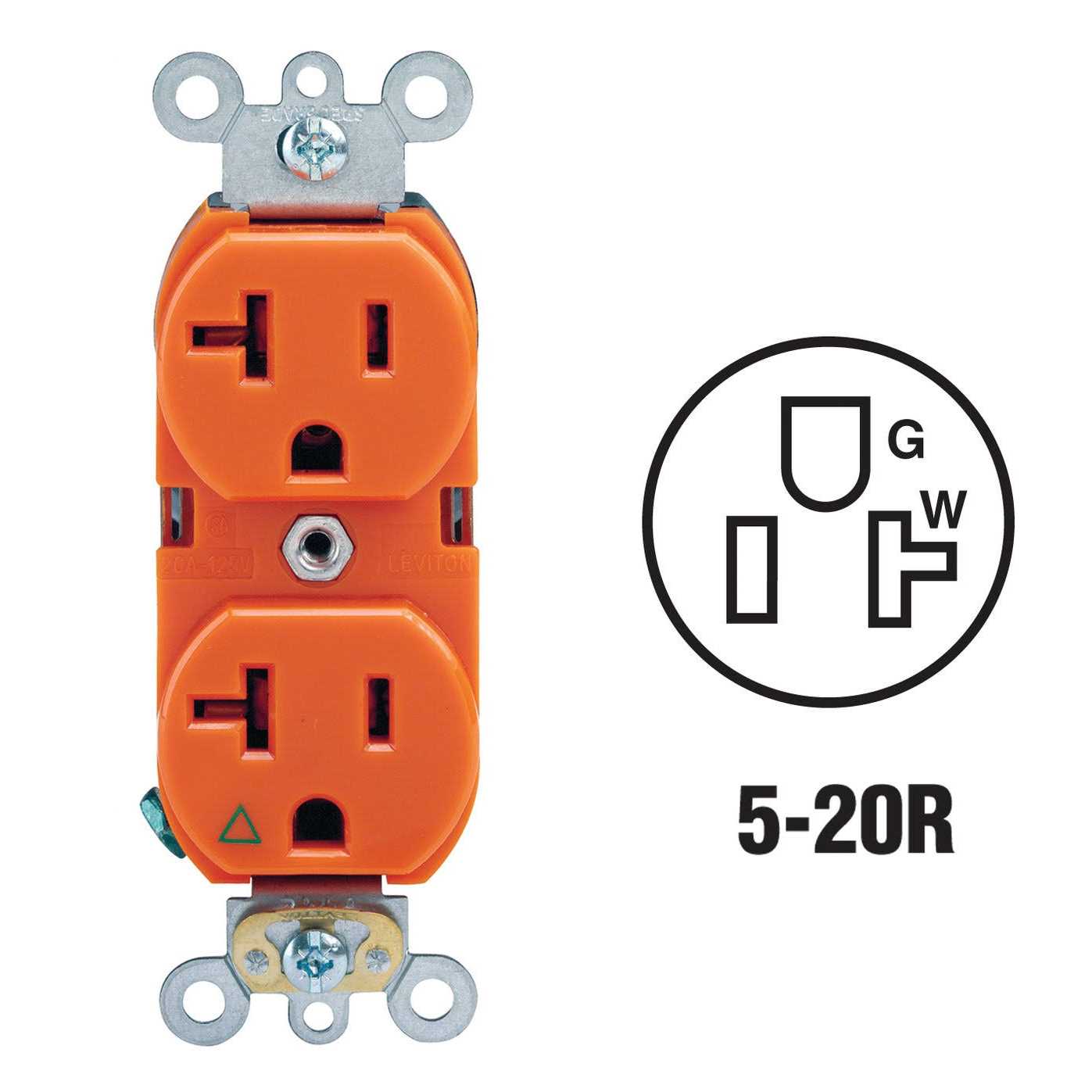 Leviton Isolated Grounding Duplex Outlet Orange - Image 5