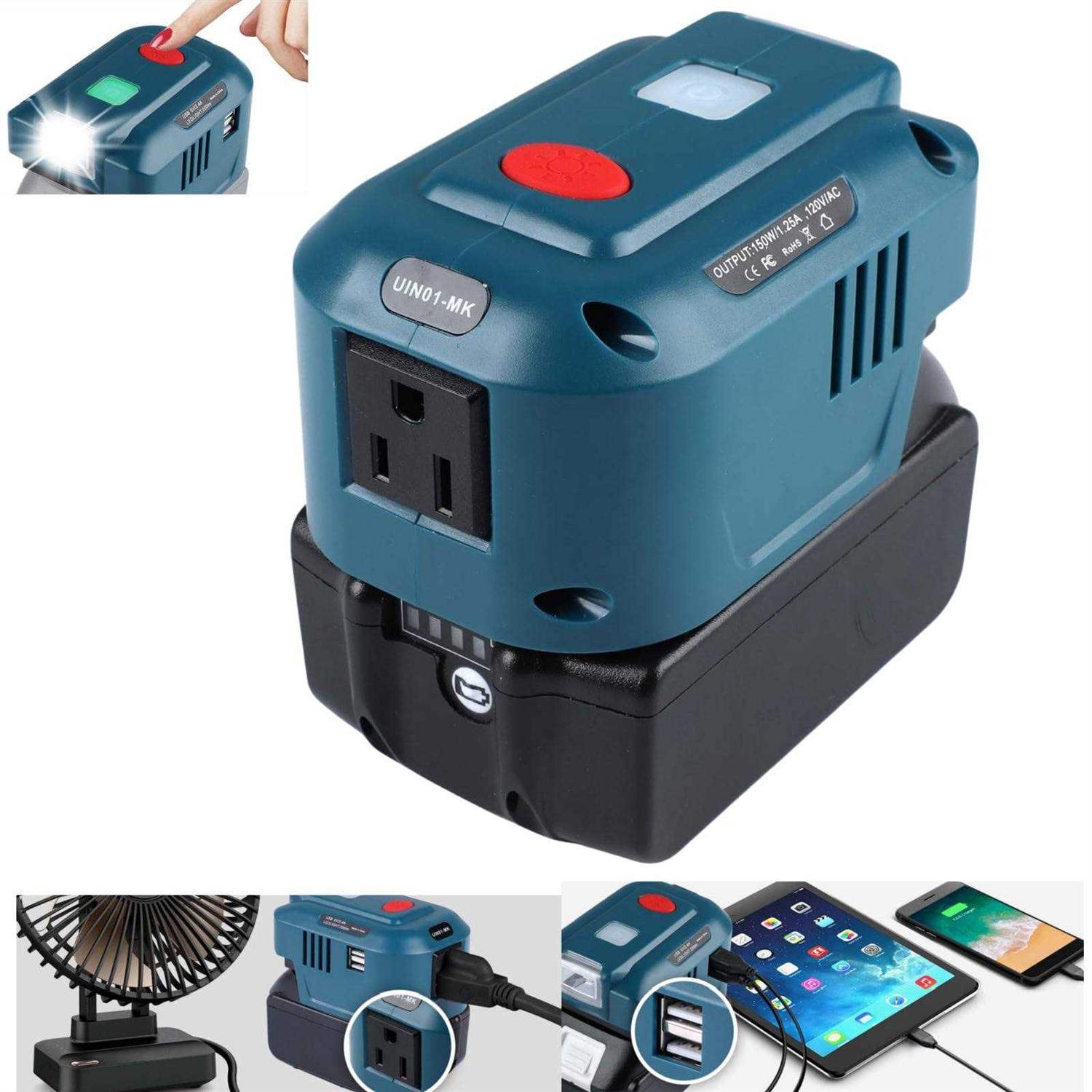 Eid Portable Power Inverter For Makita 18V Battery,150W Power Station Ac Outlet