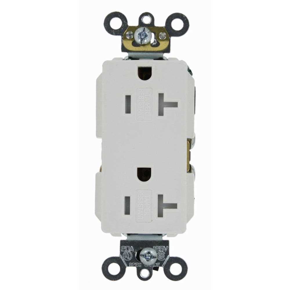 Leviton White 20 Amp Decora Plus Duplex Receptacle TDR20-W - Image 3