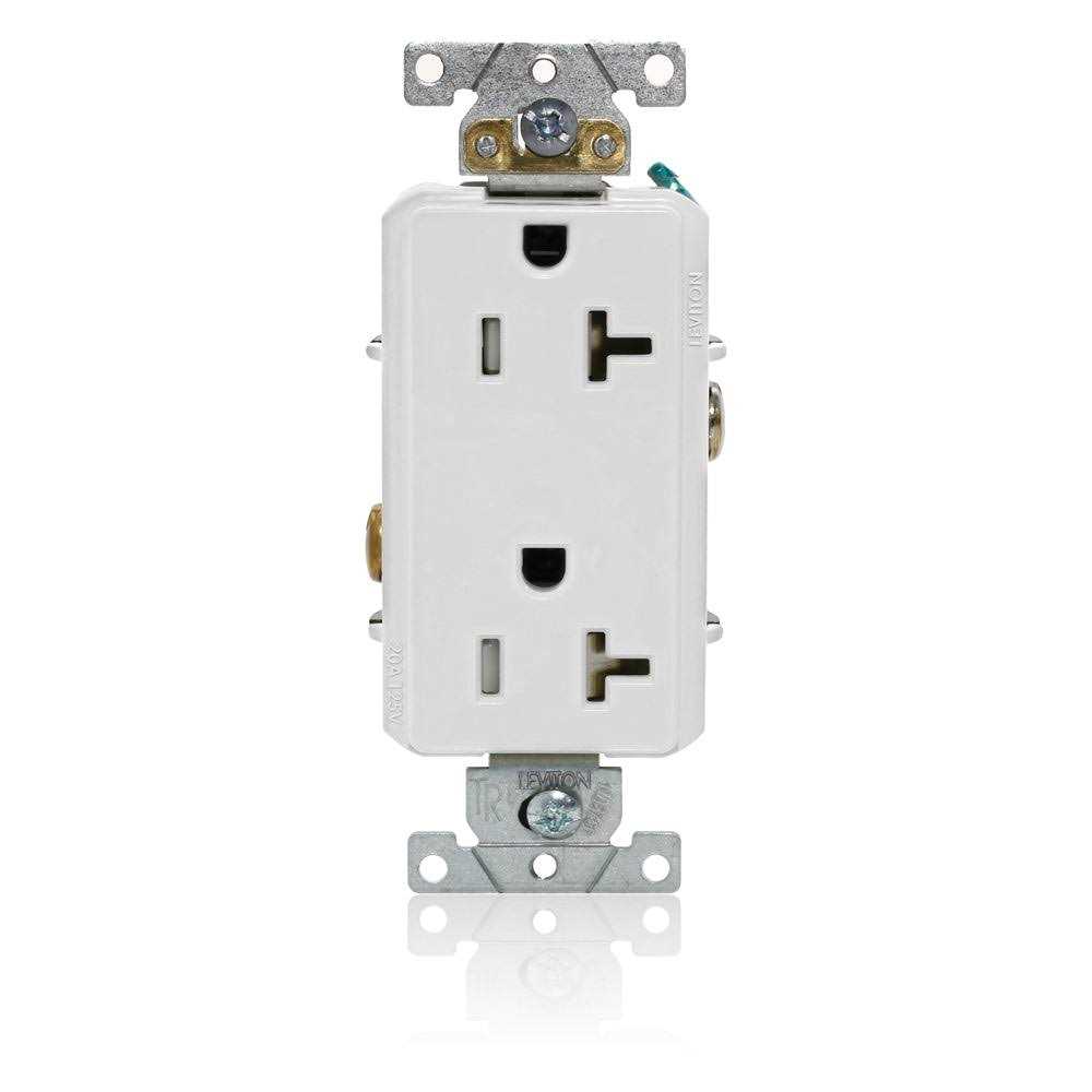 Leviton White 20 Amp Decora Plus Duplex Receptacle TDR20-W - Image 4