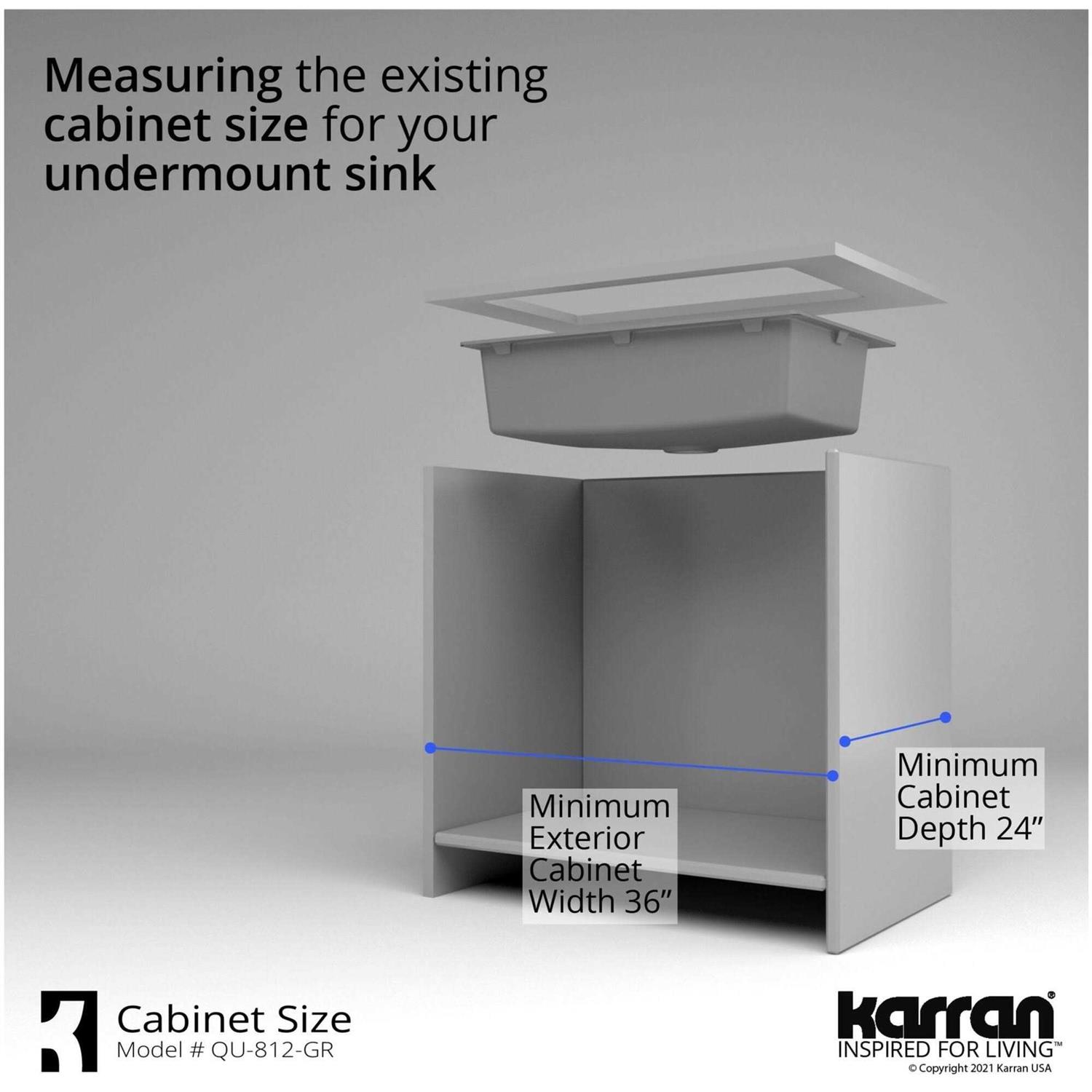 Karran QU-812 Undermount 32.5 in. Large Single Bowl Quartz Kitchen Sink - Image 3