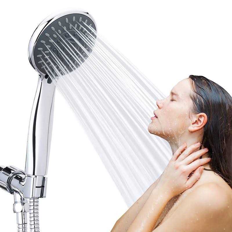 High Pressure Handheld Shower Head Briout 5-Settings Powerful Water Spray Shower Head against Low Pressure Water Flow with Stainless Hose and - Image 3