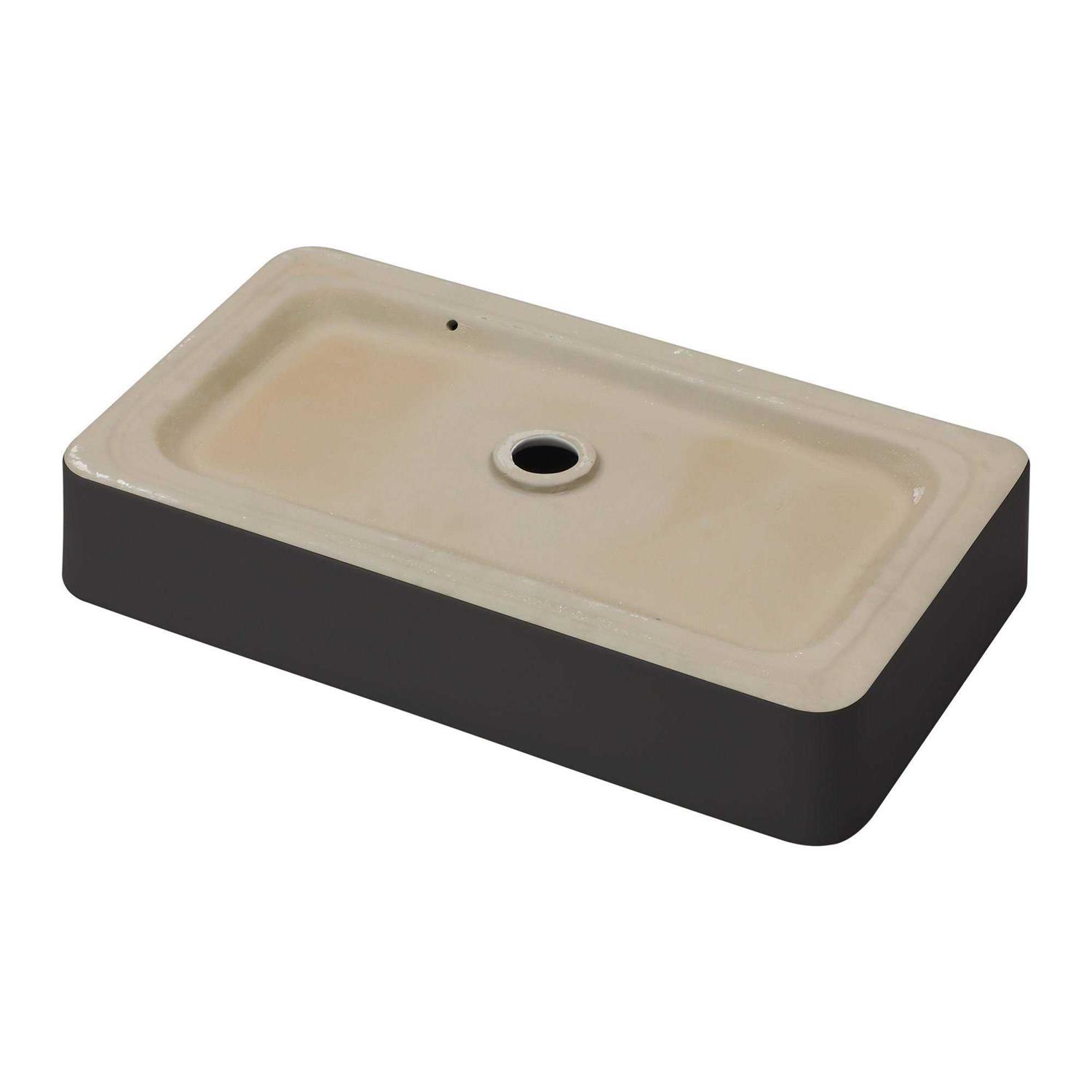 Lordear 24x16 Black Bathroom Vessel Sink Rectangle Above Porcelain Ceramic Vessel Sink Art Basin - Image 2