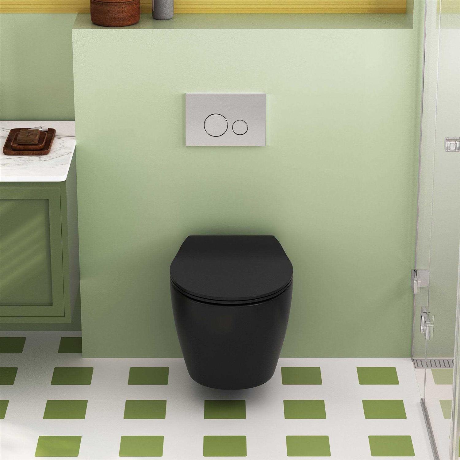 DeerValley DV-1F0069-CF Dual-Flush Elongated Wall Mounted Wall Hung Toilet with Concealed In-Wall Toilet Tank - Image 4