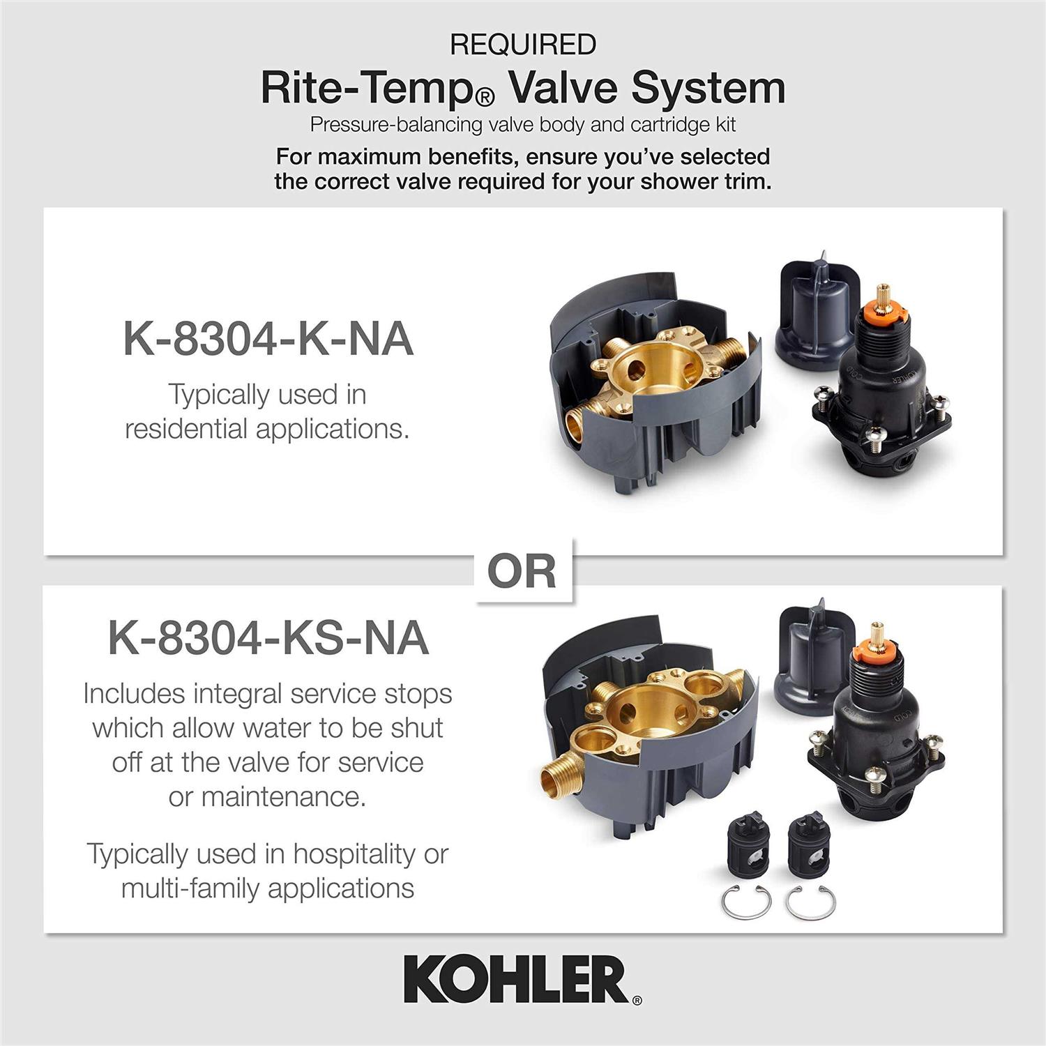 Kohler TS15621-4-CP Coralais Rite-Temp Valve Trim with Lever Handle K-TS15621-4-CP - Image 3