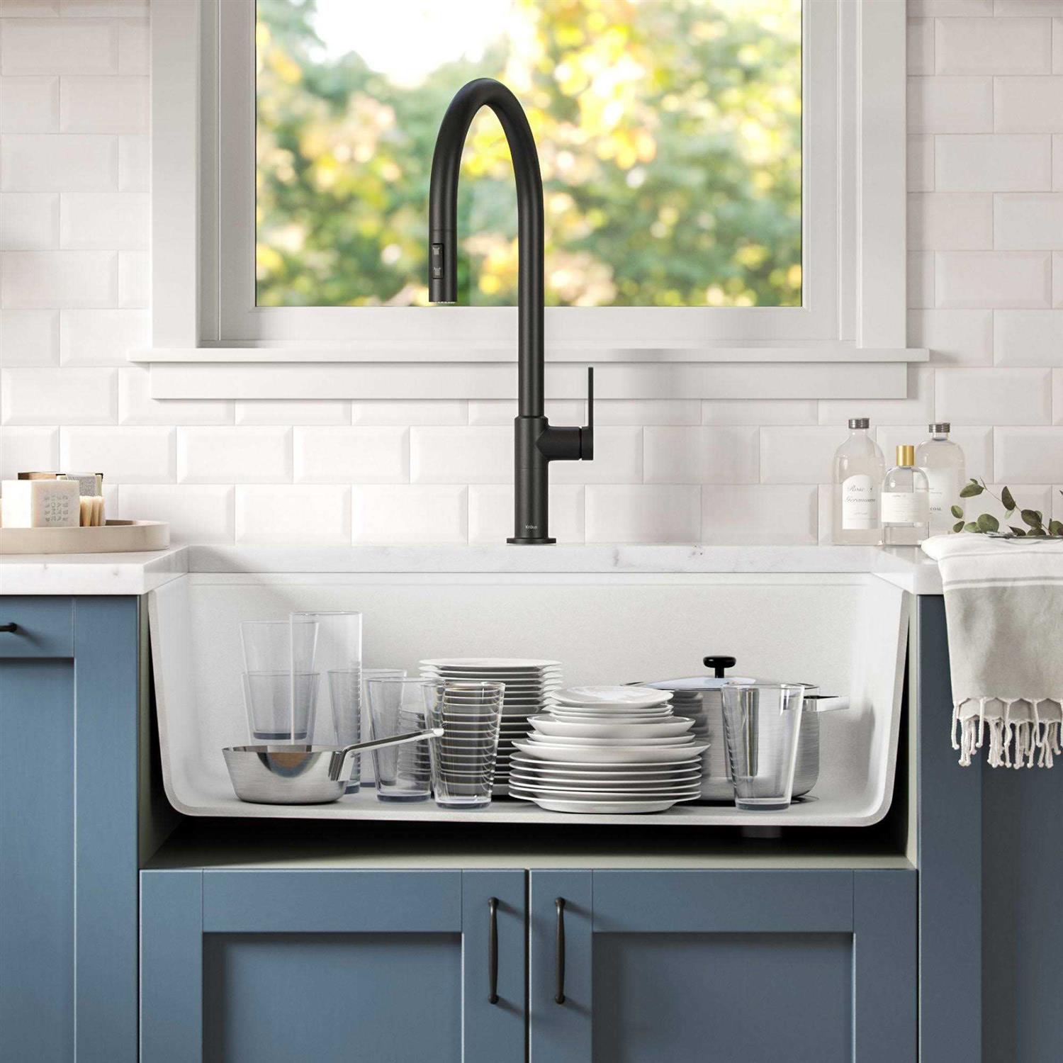 Kraus KGUW1-33WH Bellucci Workstation Undermount Granite Composite Single Bowl Kitchen Sink with Accessories - Image 4