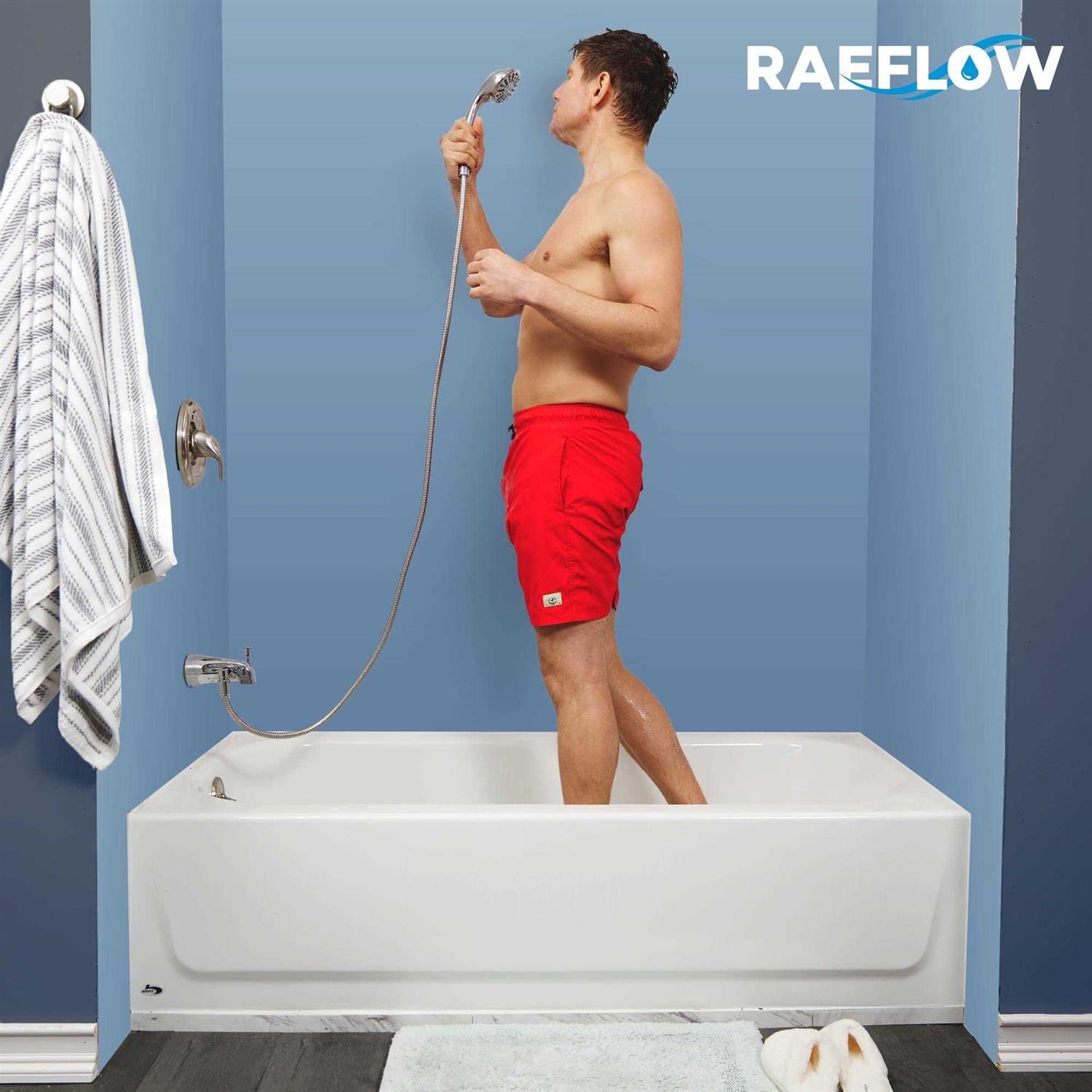 RAEFLOW Tub Spout with Diverter & Integrated Shower Hose Connection, Chrome Finish, Fits Threaded 1/2 or 3/4 IPS - Image 5