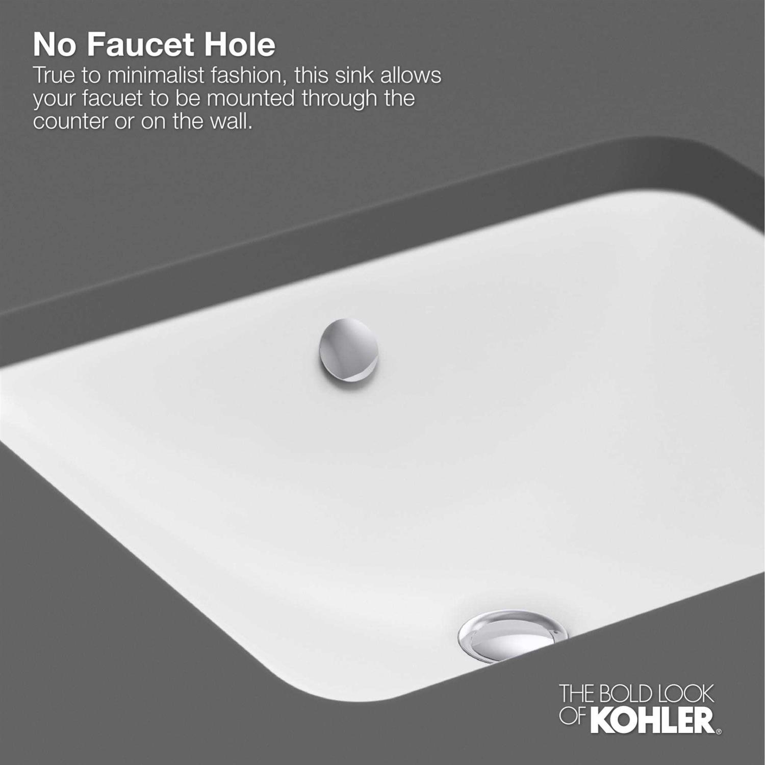 Kohler 8188-0 Verticyl Square Undermount Bathroom Sink - Image 5