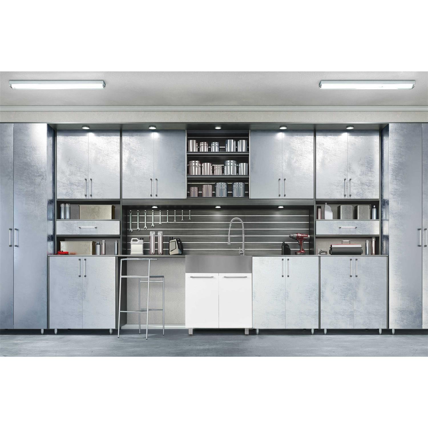 Presenza All-in-One 28 in. x 22 in. x 33.8 in. Stainless Steel Drop-in Sink and Cabinet with Faucet in White 77230 - Image 4