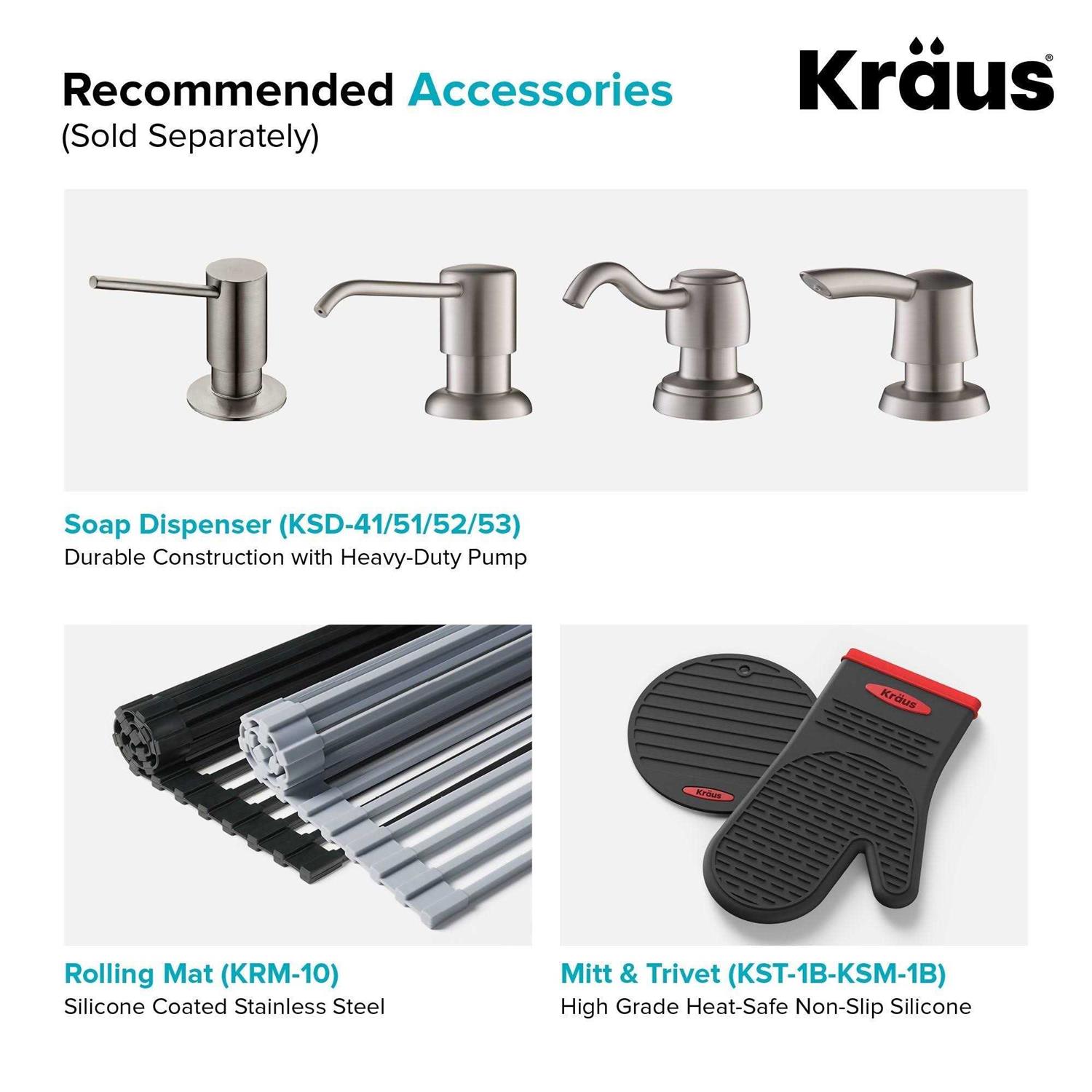 Kraus Premier 32-inch 16 Gauge Undermount 50/50 Double Bowl Stainless Steel Kitchen Sink KBU32 - Image 3