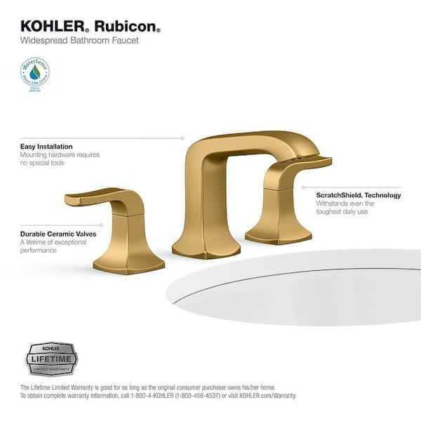 Kohler Rubicon 8 in. Widespread Double Handle Bathroom Faucet - Image 4