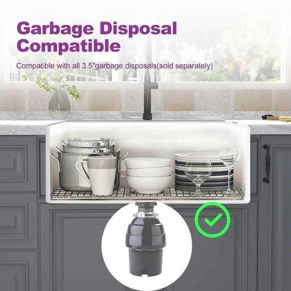 Hanikes Farmhouse Apron-Front Fireclay 30 in. Single Bowl Workstation Kitchen Sink with Bottom Grid and Strainer - Image 4