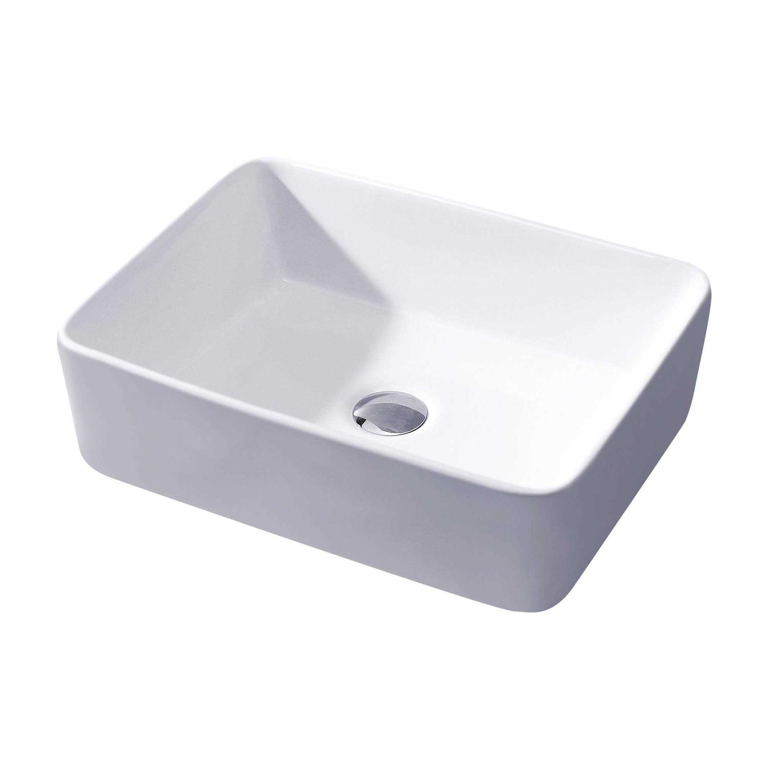 Luxier CS-013 Rectangular Bathroom Ceramic Vessel Sink Art Basin - Image 4
