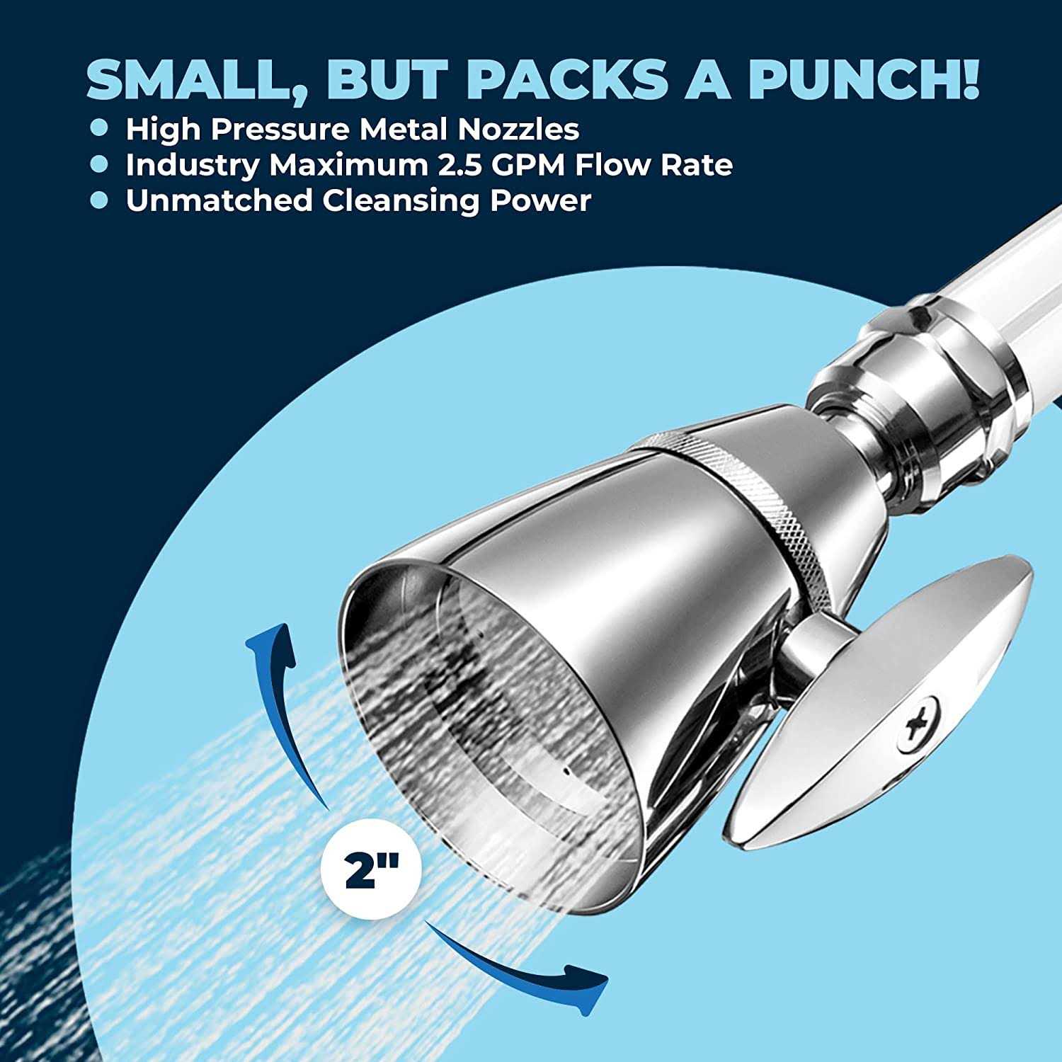 Hammerhead Showers All Metal 2 Inch High Pressure Shower Head - Image 4