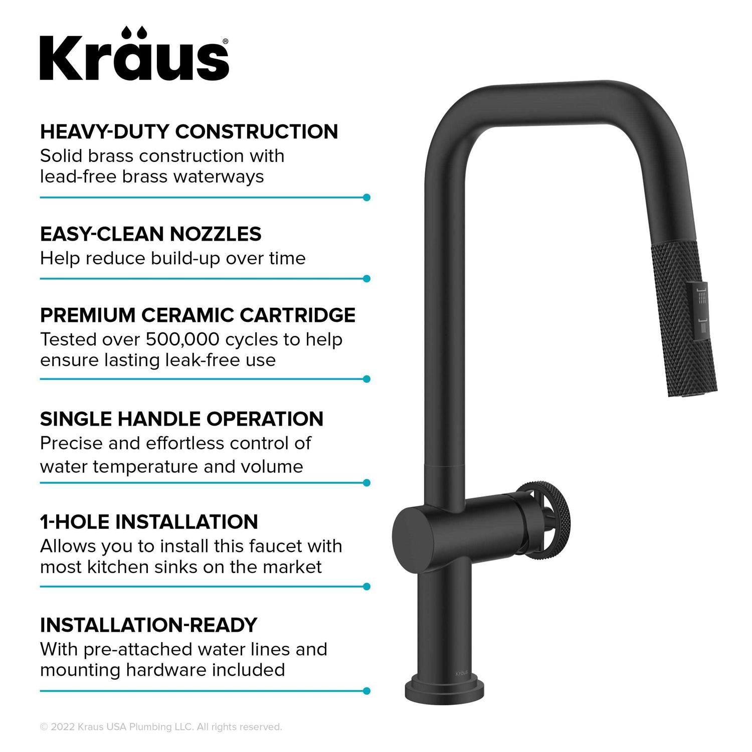 Kraus Urbix Industrial Pull-Down Single Handle Kitchen Faucet KPF-3126 - Image 5