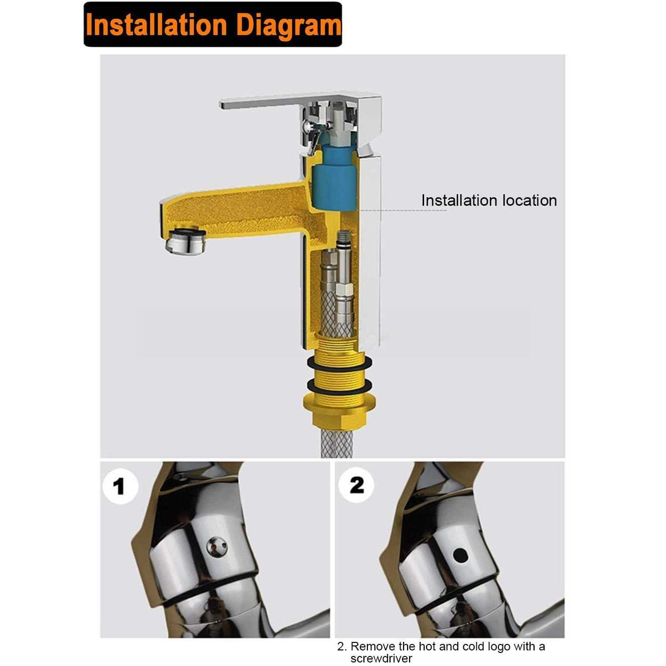 HWMATE Ceramic Disc Single Handle Faucet Cartridge Replacement 1-3/8′′ / 35mm Diameter - Image 5