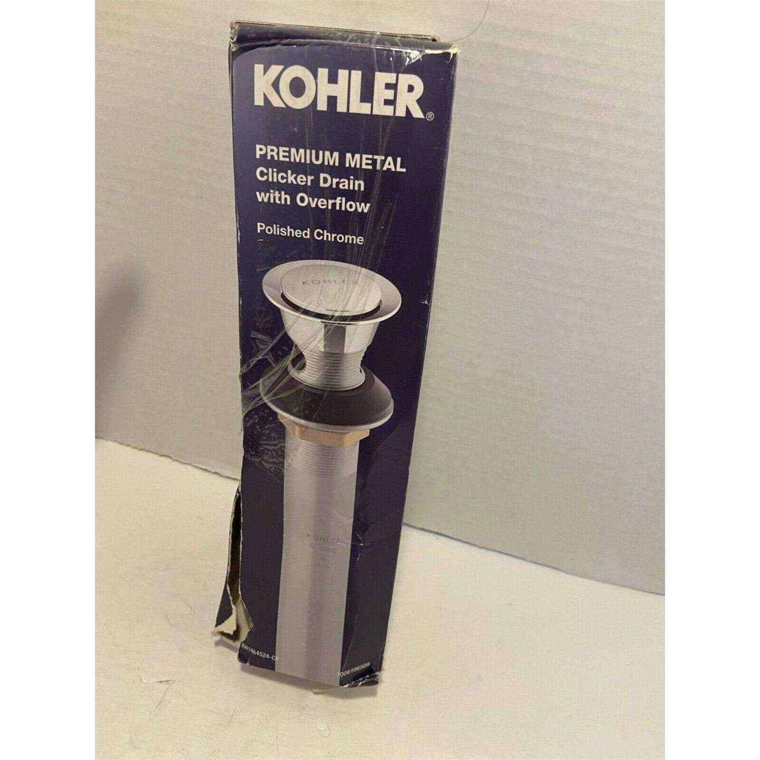 KOHLER Premium Polished Chrome 1-1/4 In. Clicker Drain with Overflow - Image 4