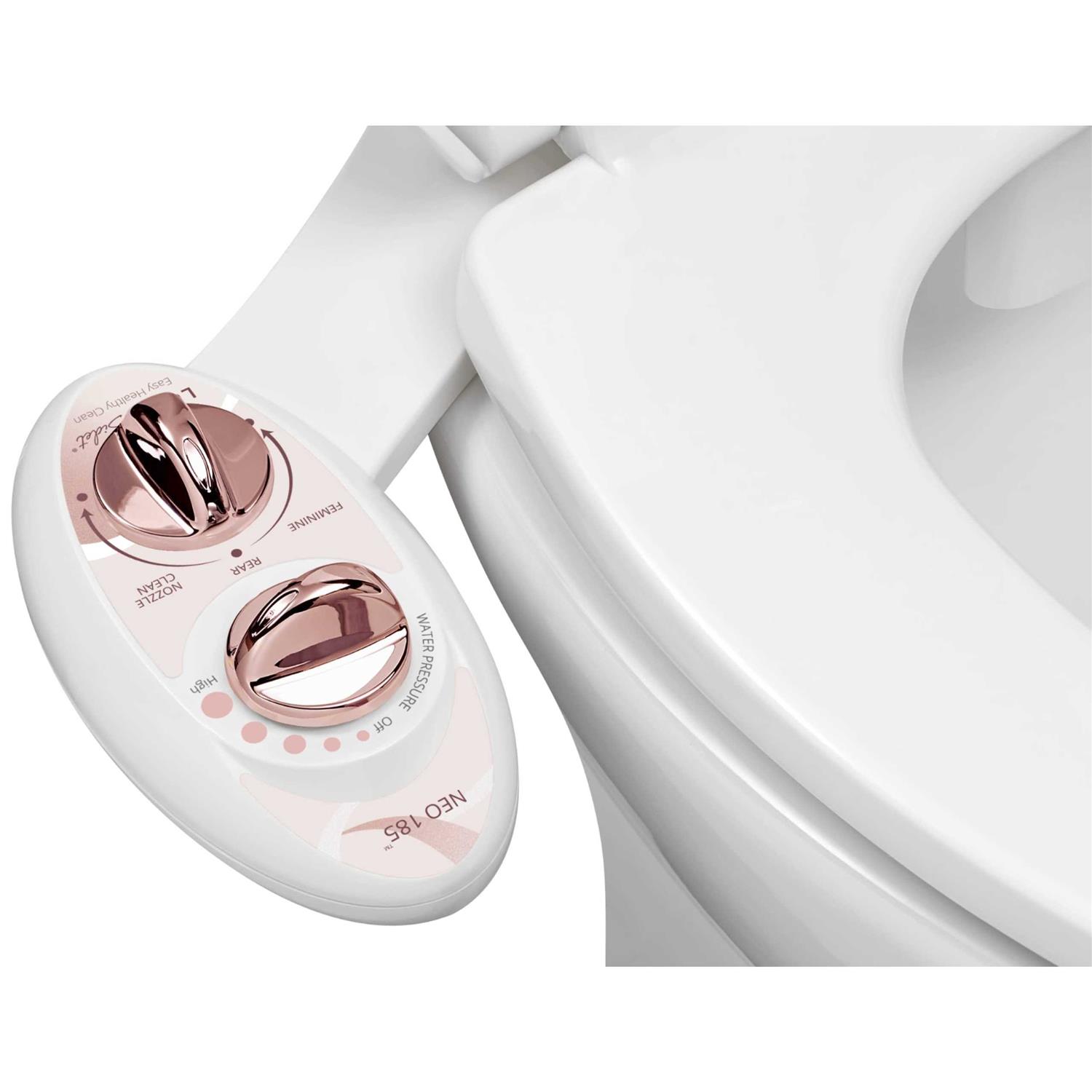 Luxe Bidet Neo 185 Self-Cleaning Dual Nozzle Non-Electric Bidet Attachment for Toilet Seat