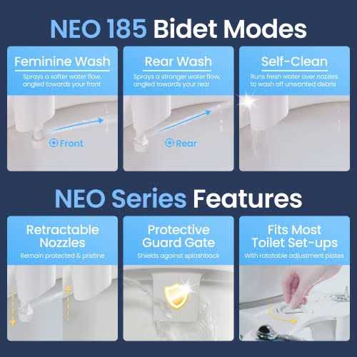 Luxe Bidet Neo 185 Self-Cleaning Dual Nozzle Non-Electric Bidet Attachment for Toilet Seat - Image 4