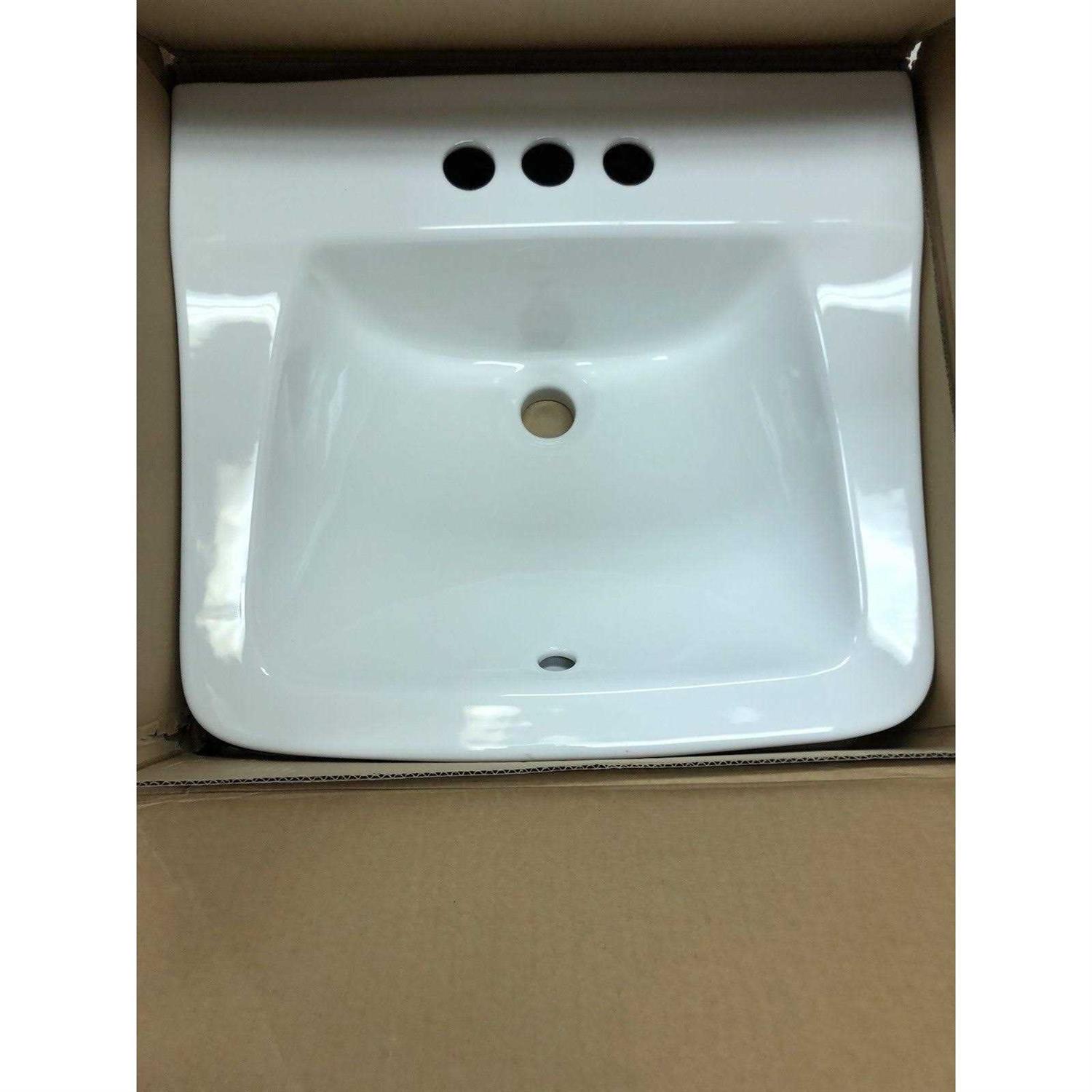 Glacier Bay Aragon Wall-Mounted Bathroom Sink in White - Image 3
