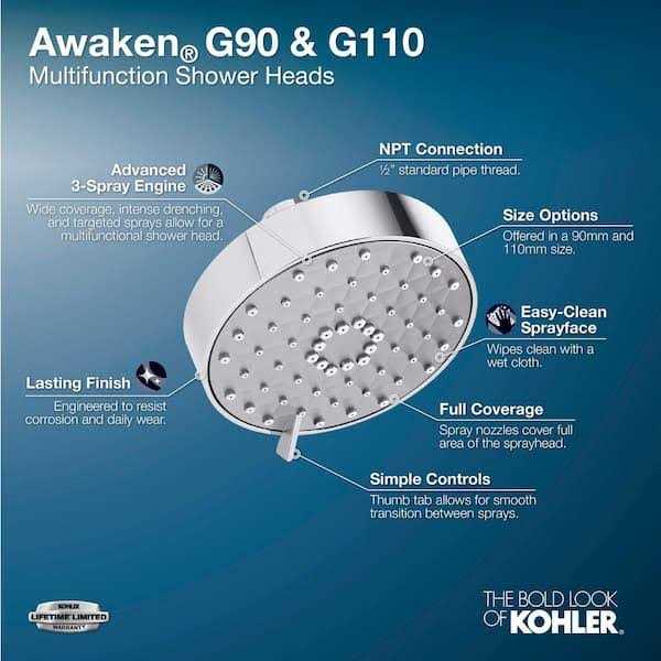KOHLER Awaken G90 GPM Multifunction Showerhead - Image 4