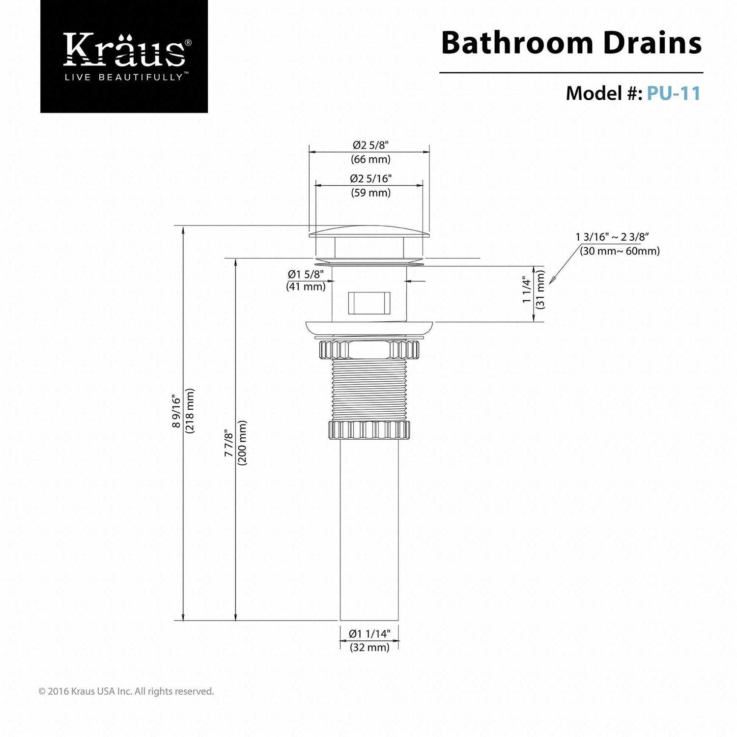 Kraus Pop-Up Drain for Bathroom Sink - Image 5