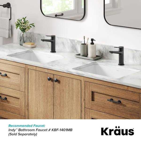 KRAUS Elavo Rectangular Porcelain Ceramic Undermount Bathroom Sink - Image 5