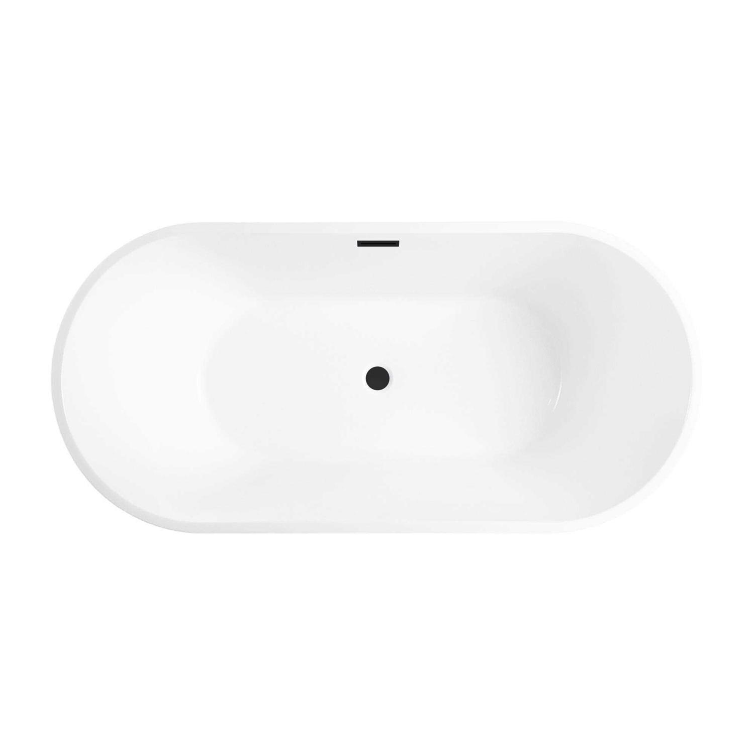 Vanity Art 54 Freestanding White Acrylic Bathtub - Image 4