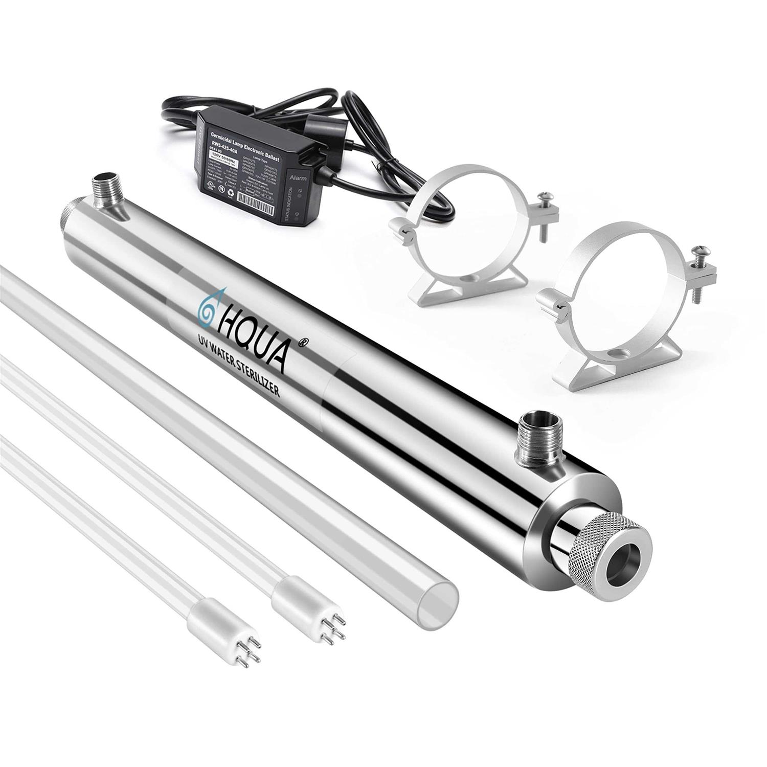 HQUA-OWS-6 Ultraviolet Water Purifier Sterilizer Filter for Kitchen Water Purification,6GPM 110V 25W Model HQUA-UV