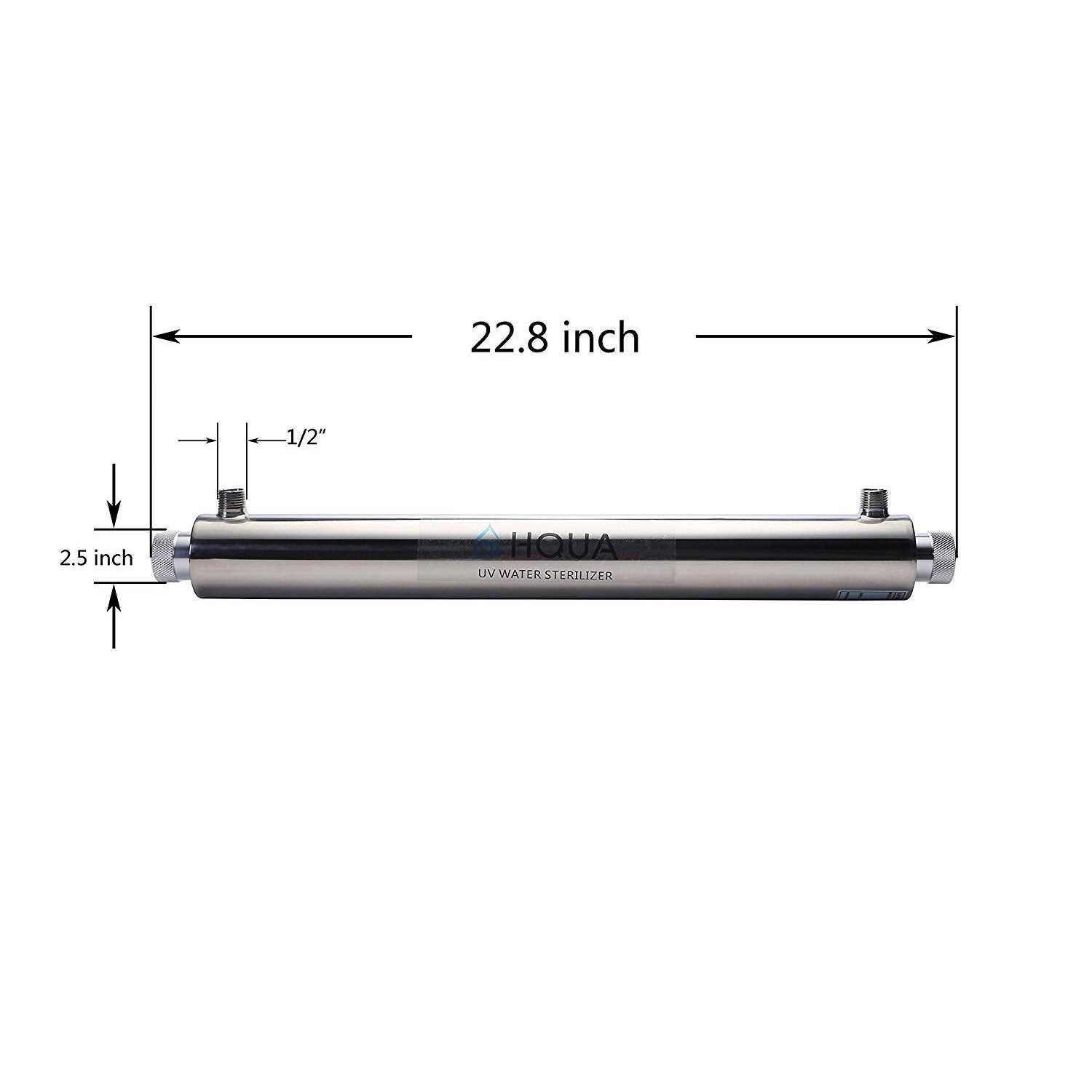 HQUA-OWS-6 Ultraviolet Water Purifier Sterilizer Filter for Kitchen Water Purification,6GPM 110V 25W Model HQUA-UV - Image 2