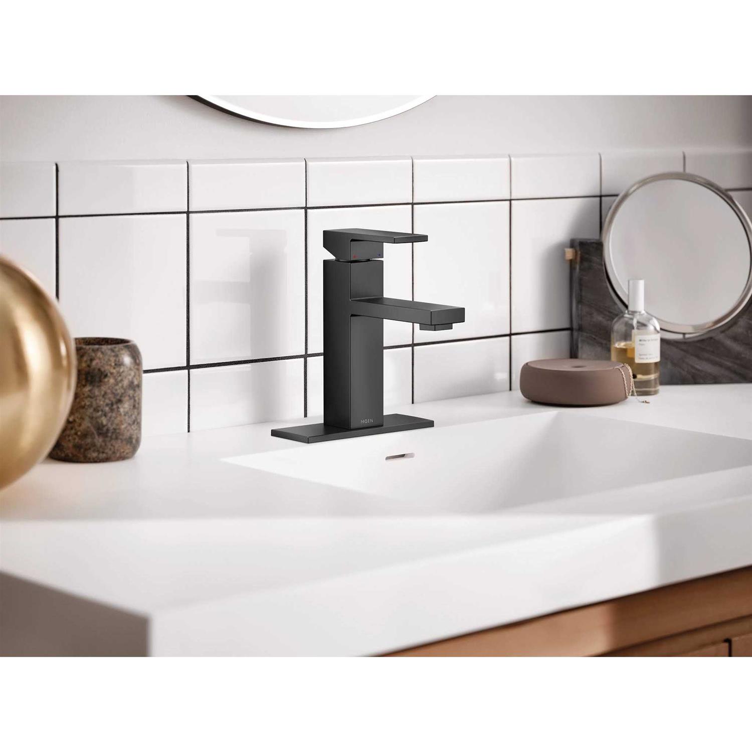 Moen Revyl One-Handle Single Hole Bathroom Faucet with Drain Assembly Finish - Image 2