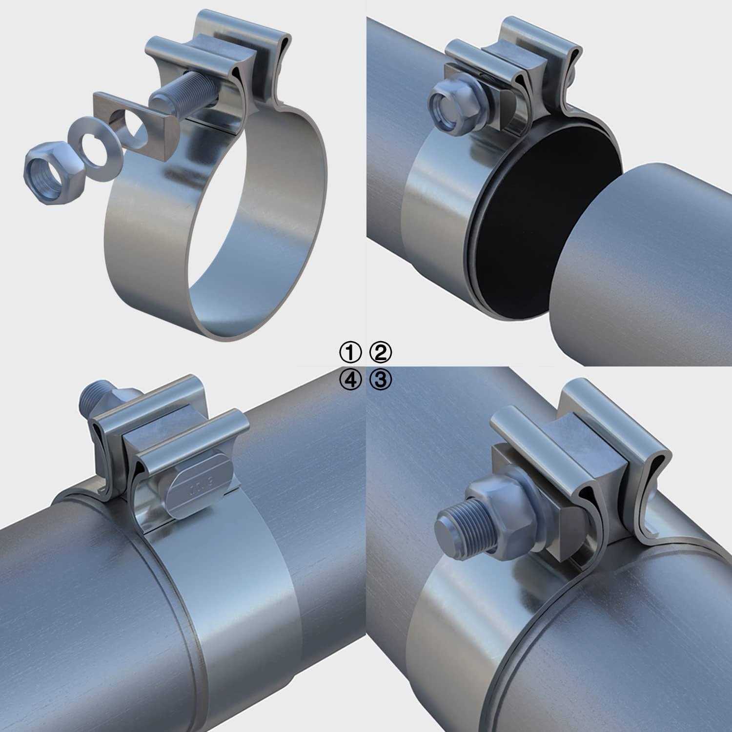 Roadformer Exhaust Clamp Narrow Band Stainless Steel - Image 3