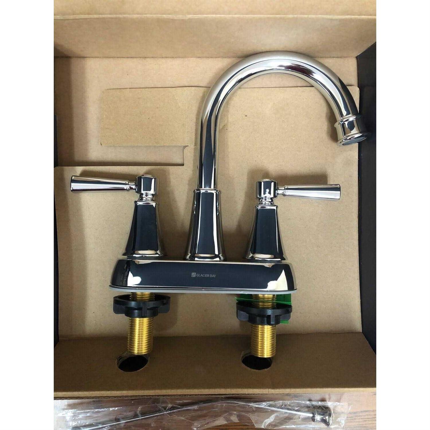 Glacier Bay Melina 4 in. Centerset Double Handle High-Arc Bathroom Faucet - Image 3