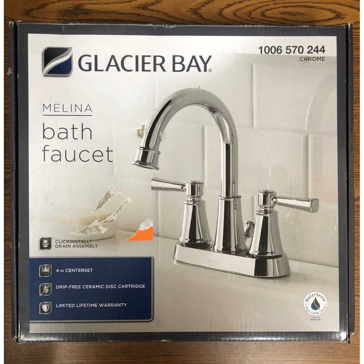 Glacier Bay Melina 4 in. Centerset Double Handle High-Arc Bathroom Faucet - Image 4