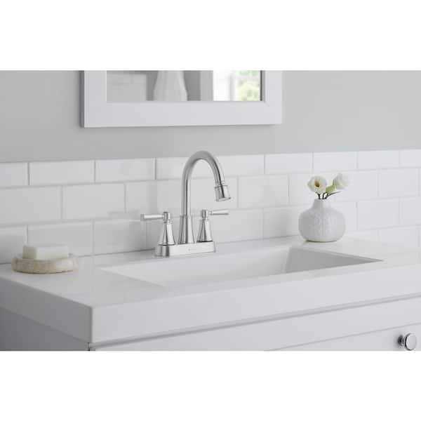 Glacier Bay Melina 4 in. Centerset Double Handle High-Arc Bathroom Faucet - Image 4