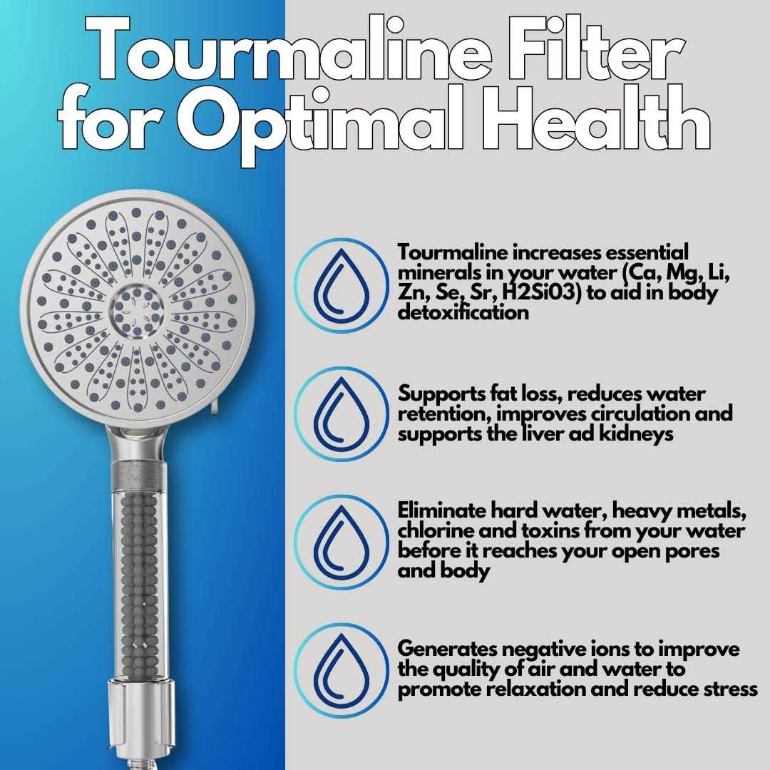 Filtered Shower Head for Hard Water Handheld Shower Head with 59” Hose - Image 3