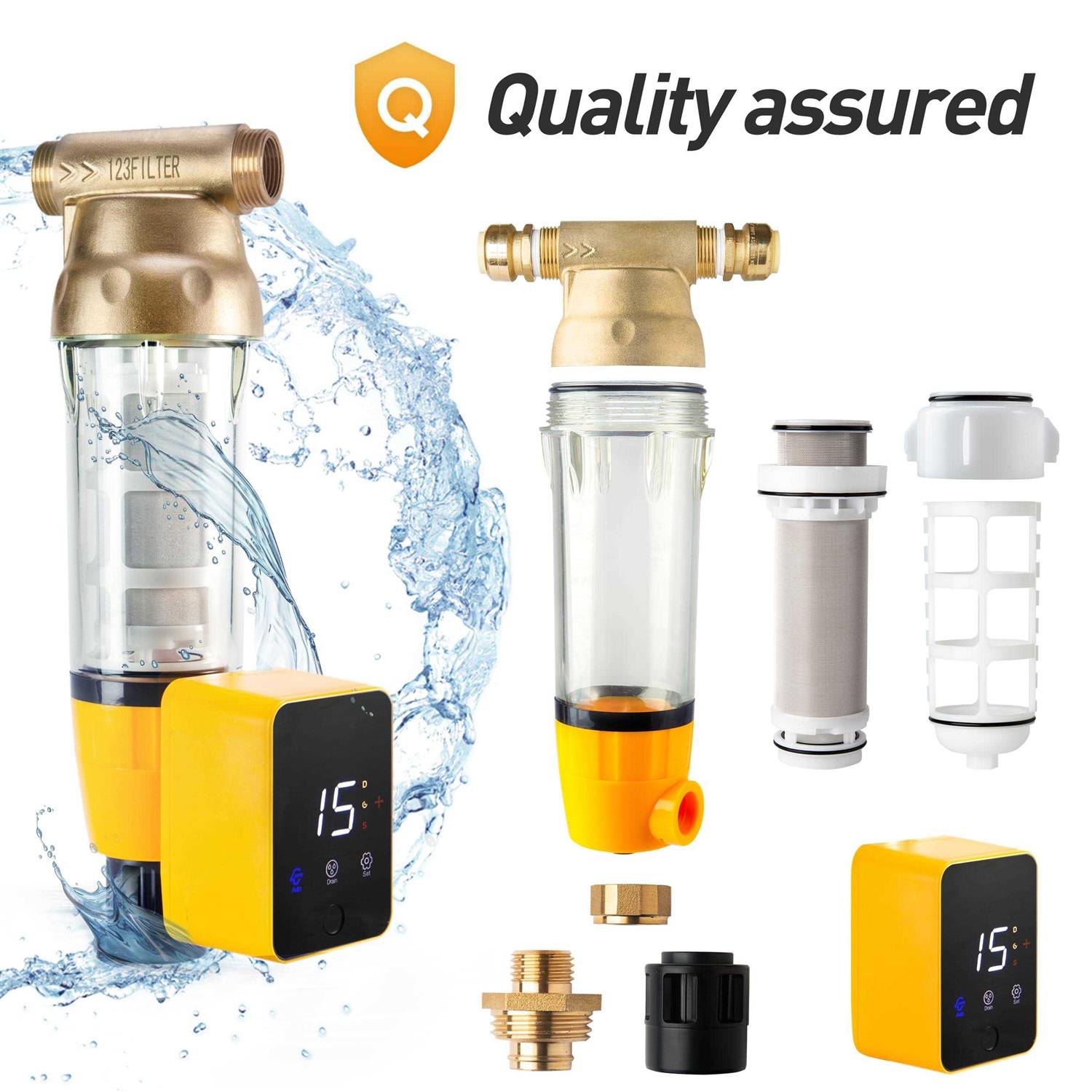 iSpring WSP50ARB Reusable Sediment Spin-Down Water Filter with Scraper and Auto Flushing Module - Image 4