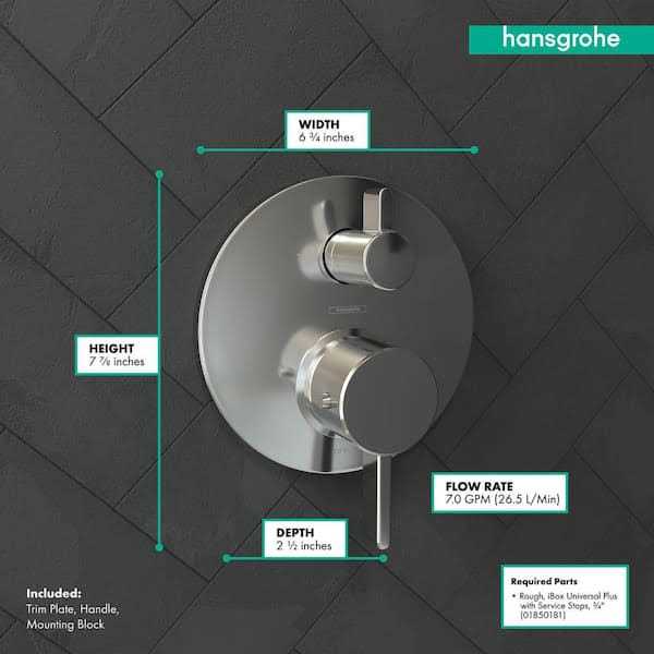 Hansgrohe Ecostat Thermostatic Trim S with Volume Control and Diverter 04231000 - Image 3
