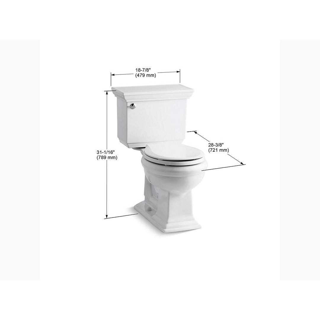 Memoirs Stately Comfort Height 1.28 GPF Two-Piece Round-Front Toilet KOHLER - Image 2