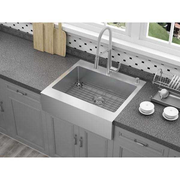Glacier Bay Retrofit Drop-In Stainless Steel 2-Hole Single Bowl Flat Farmhouse Apron Front Kitchen Sink - Image 2
