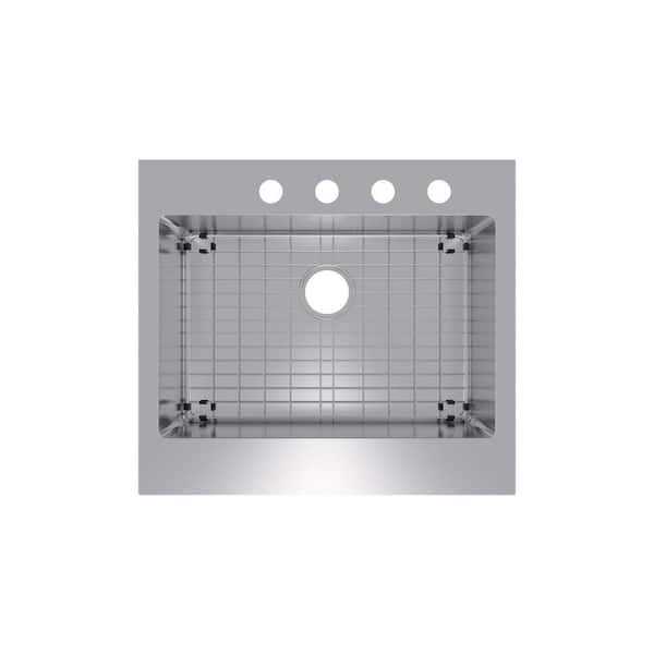 Glacier Bay Retrofit Drop-In Stainless Steel 2-Hole Single Bowl Flat Farmhouse Apron Front Kitchen Sink - Image 3