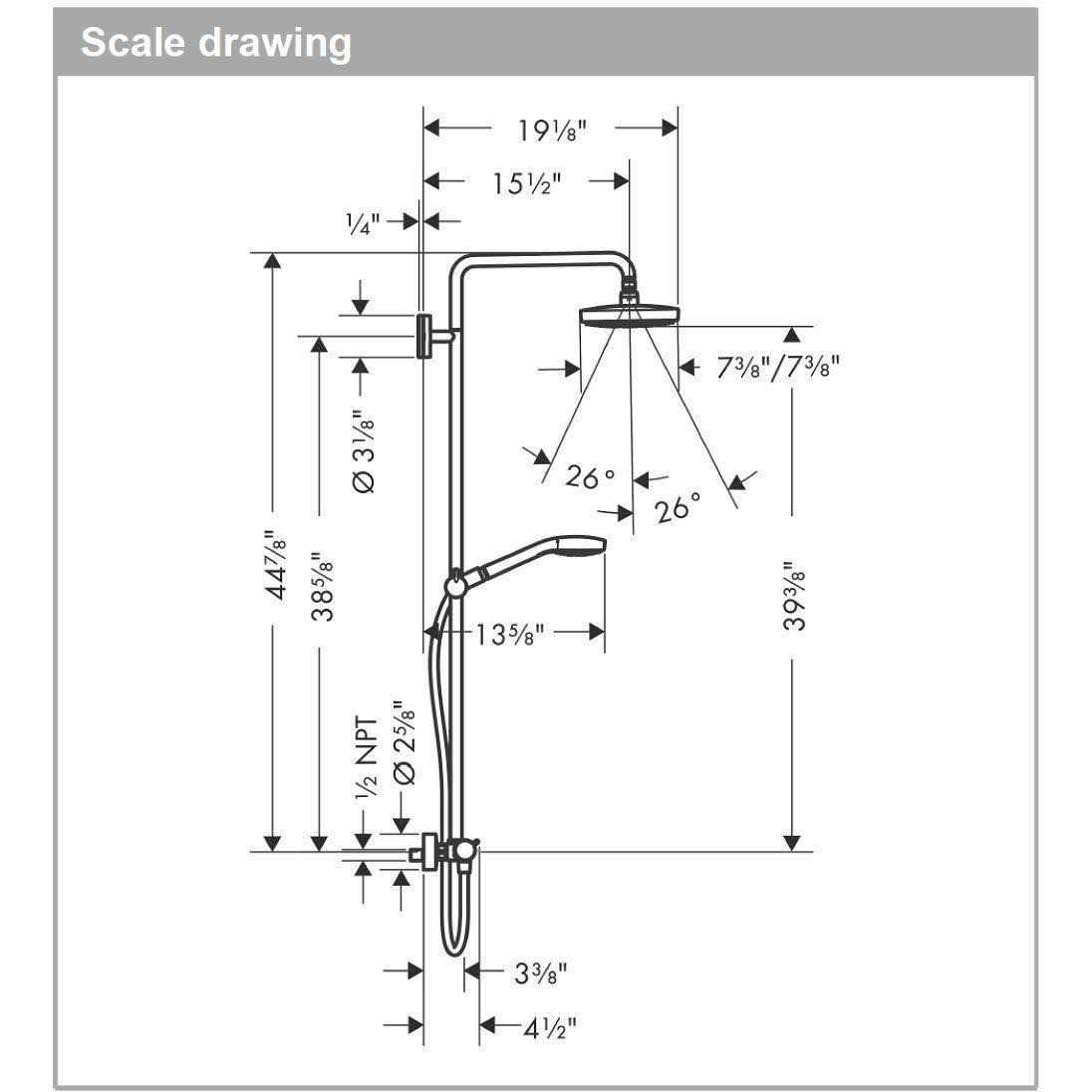 Hansgrohe Croma Select E Showerpipe 180 2-Jet 27257001 - Image 3