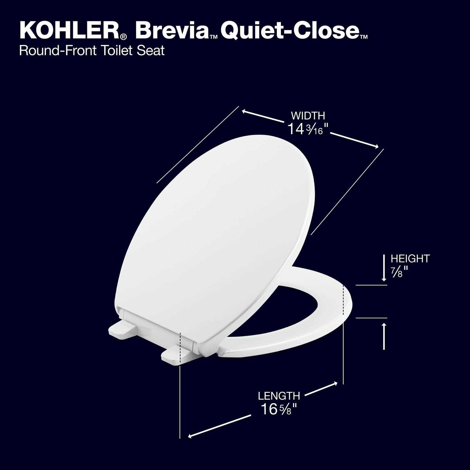 Kohler Brevia Quiet-Close Round-Front Toilet Seat - Image 4