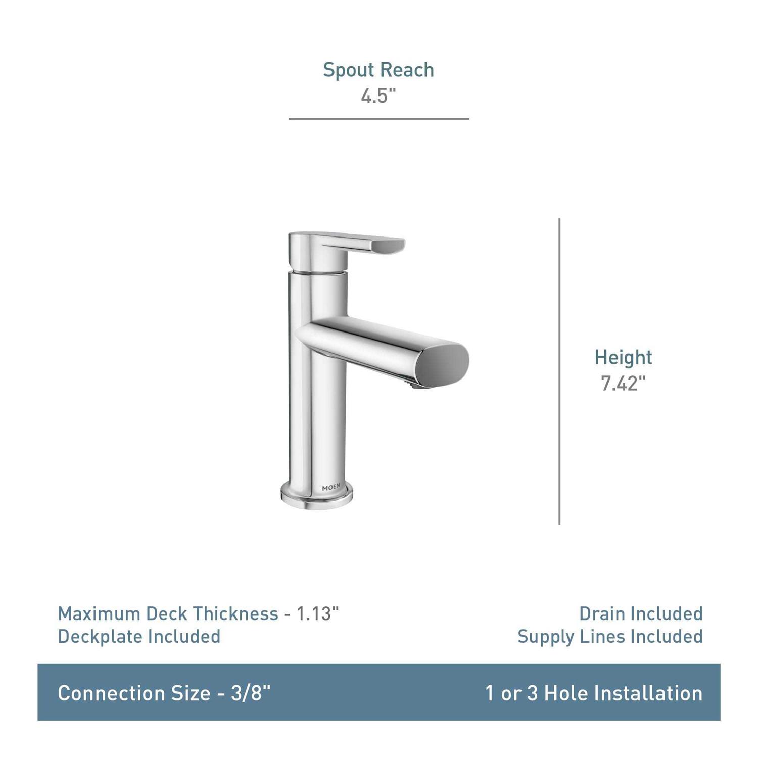 Moen Meena Single Hole Single handle Bathroom Faucet - Image 2
