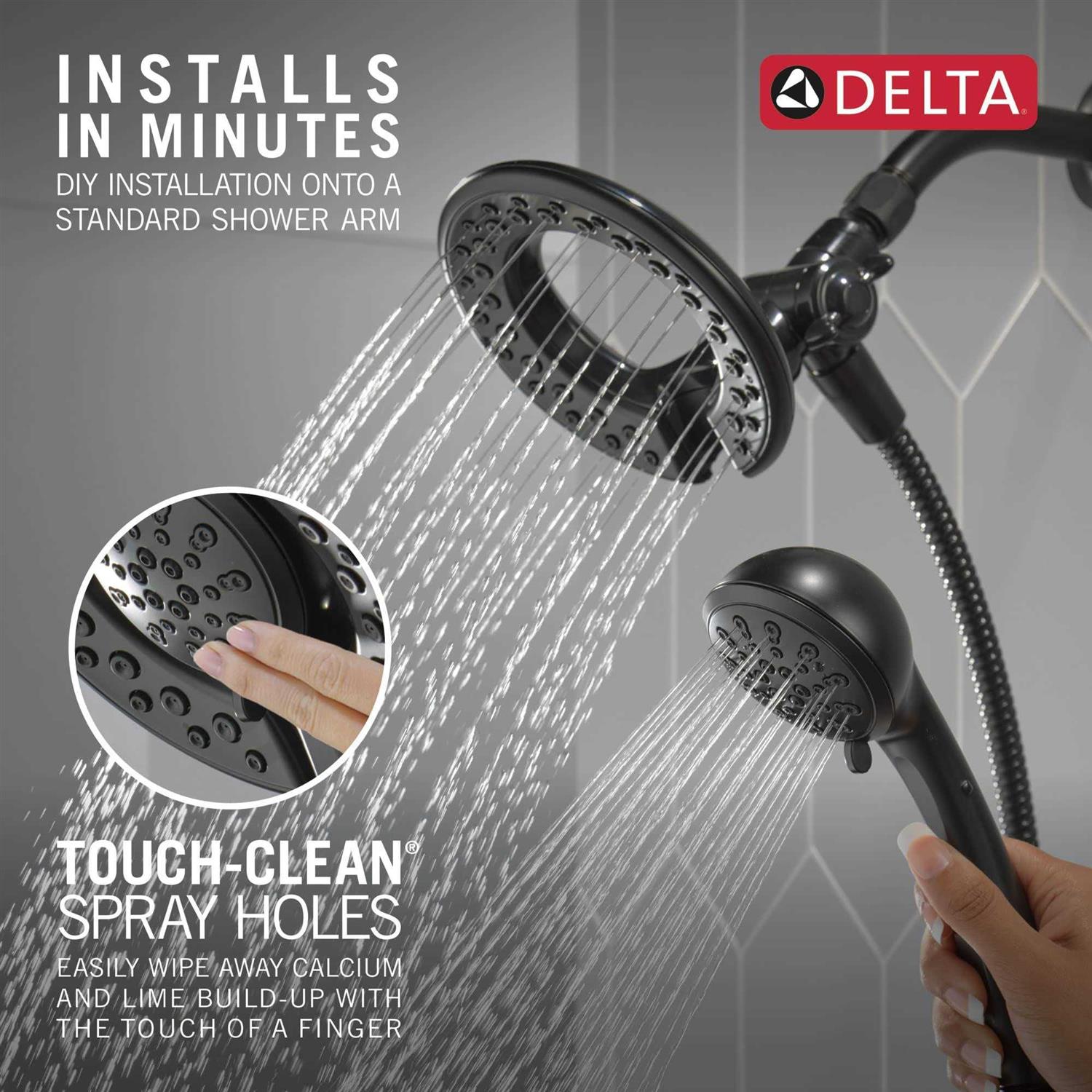 Delta 4-Setting In2ition 1.75 GPM Shower Head with Hose - Image 4