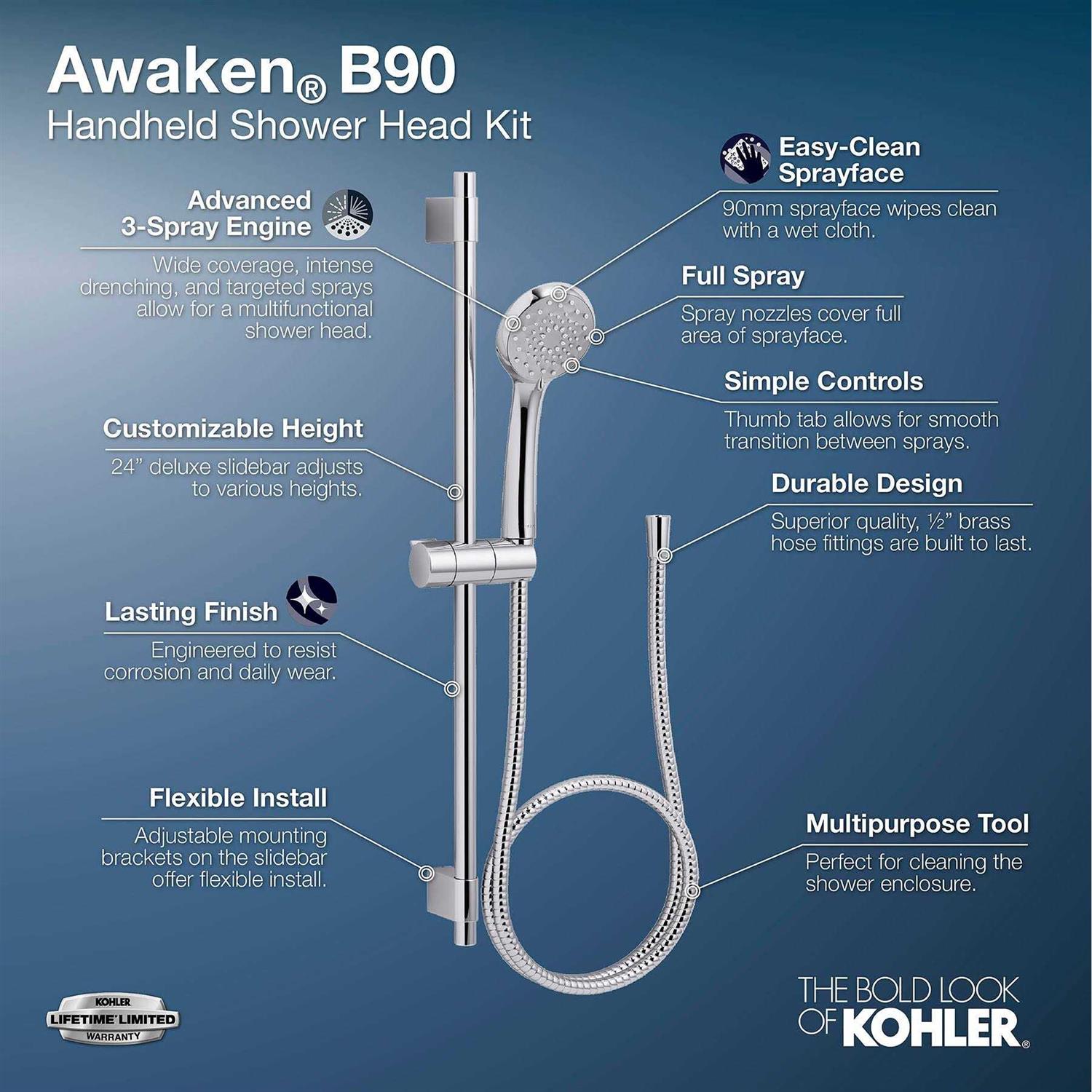 Kohler Awaken B90 1.75 GPM Handshower Kit - Image 5