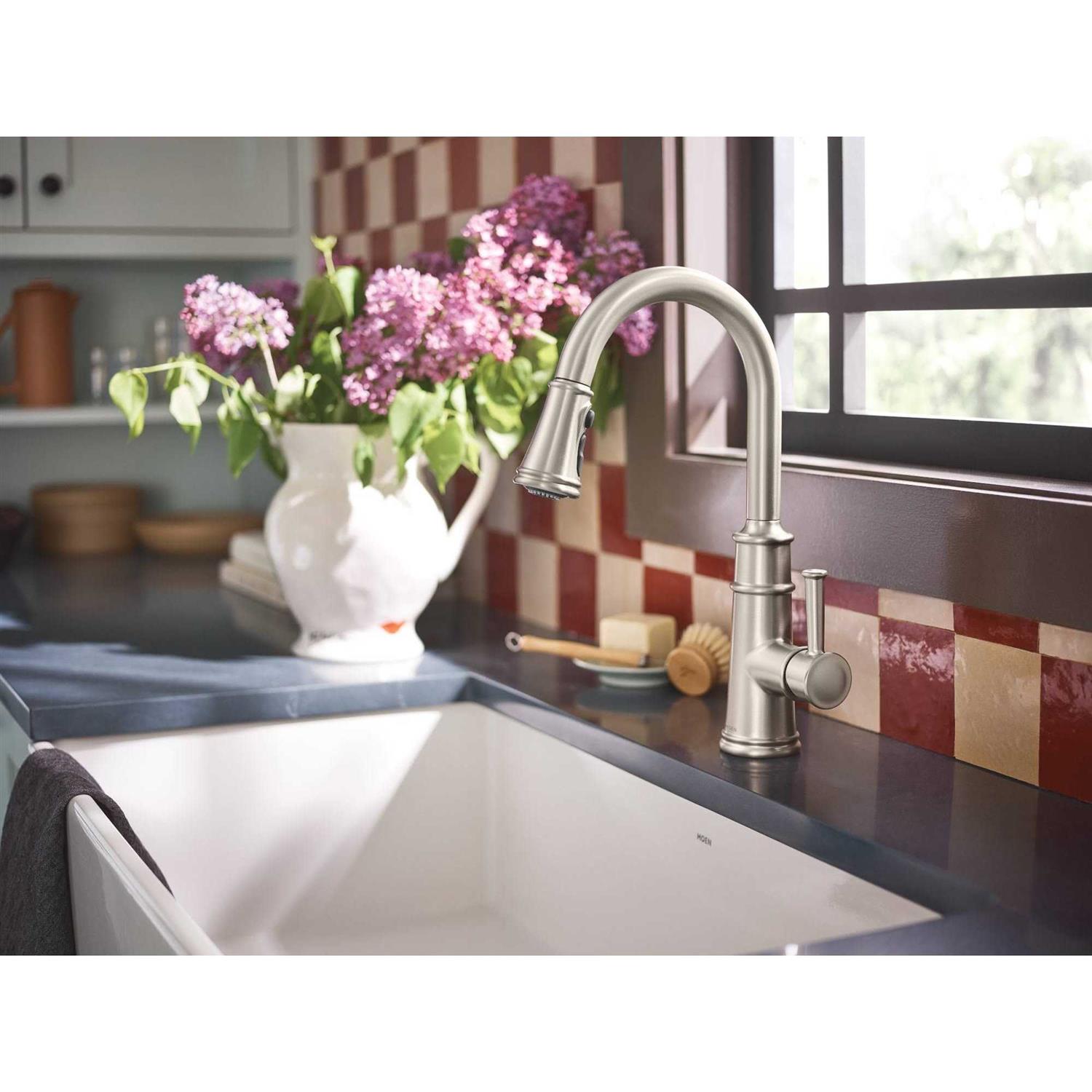 Moen Belfield One-Handle High Arc Pulldown Kitchen Faucet - Image 5