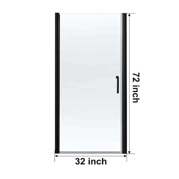 Lonni 72 in. H Frameless Pivot Shower Door with 1/4 in Thick Clear Tempered Glass - Image 4