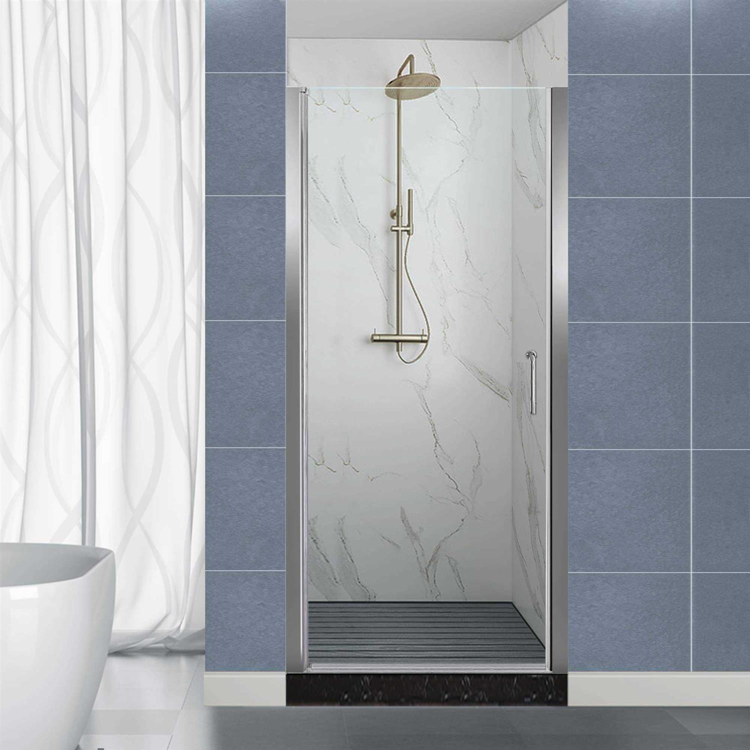 Lonni 72 in. H Frameless Pivot Shower Door with 1/4 in Thick Clear Tempered Glass