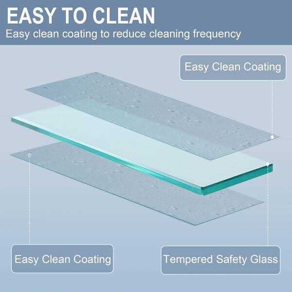 Lonni 72 in. H Frameless Pivot Shower Door with 1/4 in Thick Clear Tempered Glass - Image 4